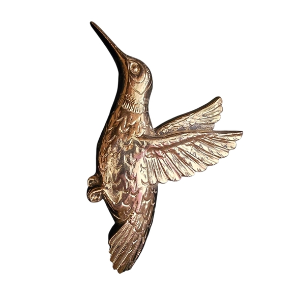 Vintage 1985 HOMCO Gold Hummingbird Wall Plaques Set of 4 - Picture 2 of 8